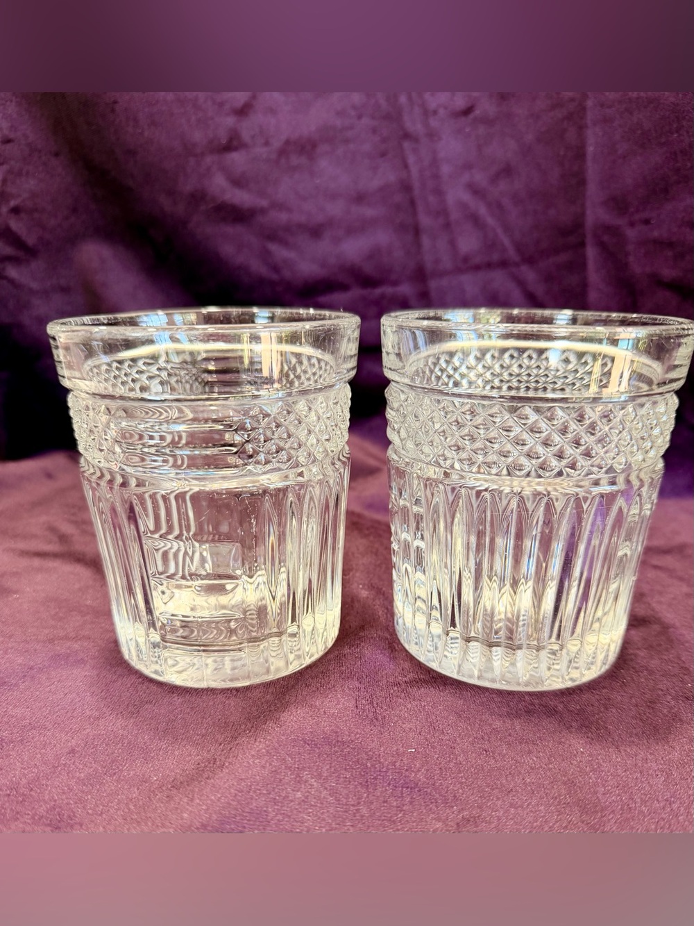 Vintage Libbey Radiant Double Old Fashioned Glasses - Set of 2